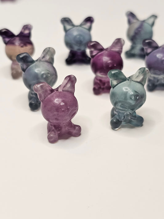 Bunny w/skull Flourite Charm
