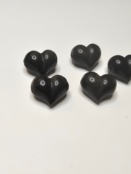 Golden Obsidian Heart Charm
