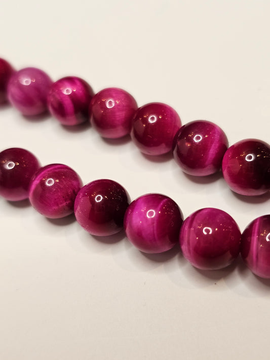 Fushia Tiger's Eye dyed