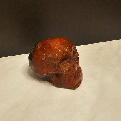 Red Jasper Geometric Skull