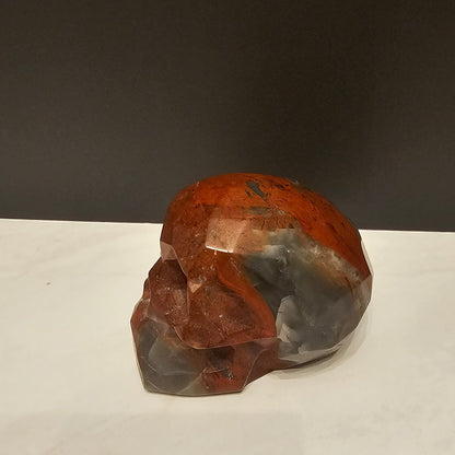 Red Jasper Geometric Skull