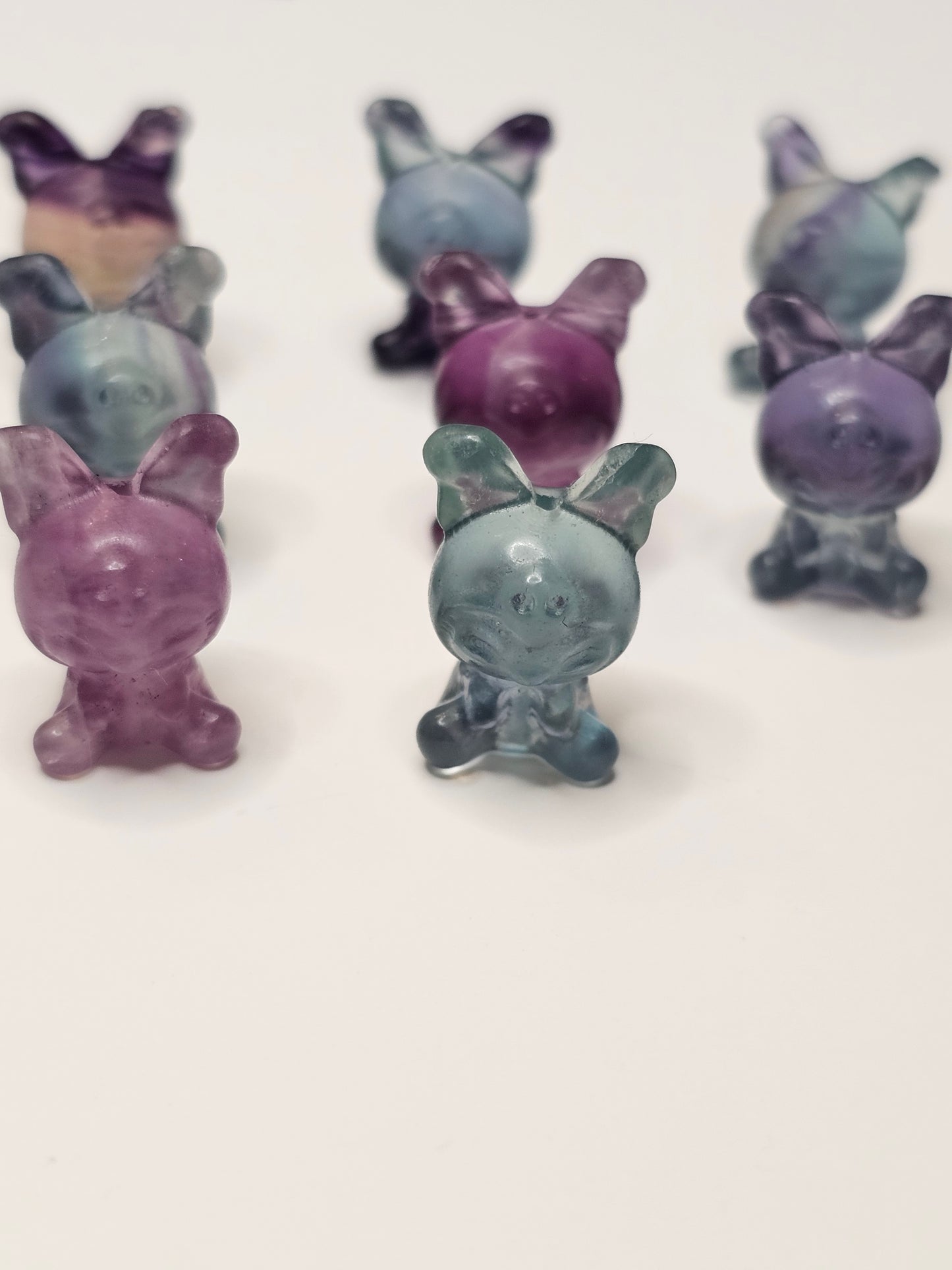 Bunny w/skull Flourite Charm