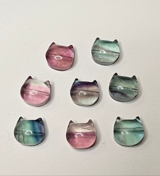 Cat Head Flourite Charm